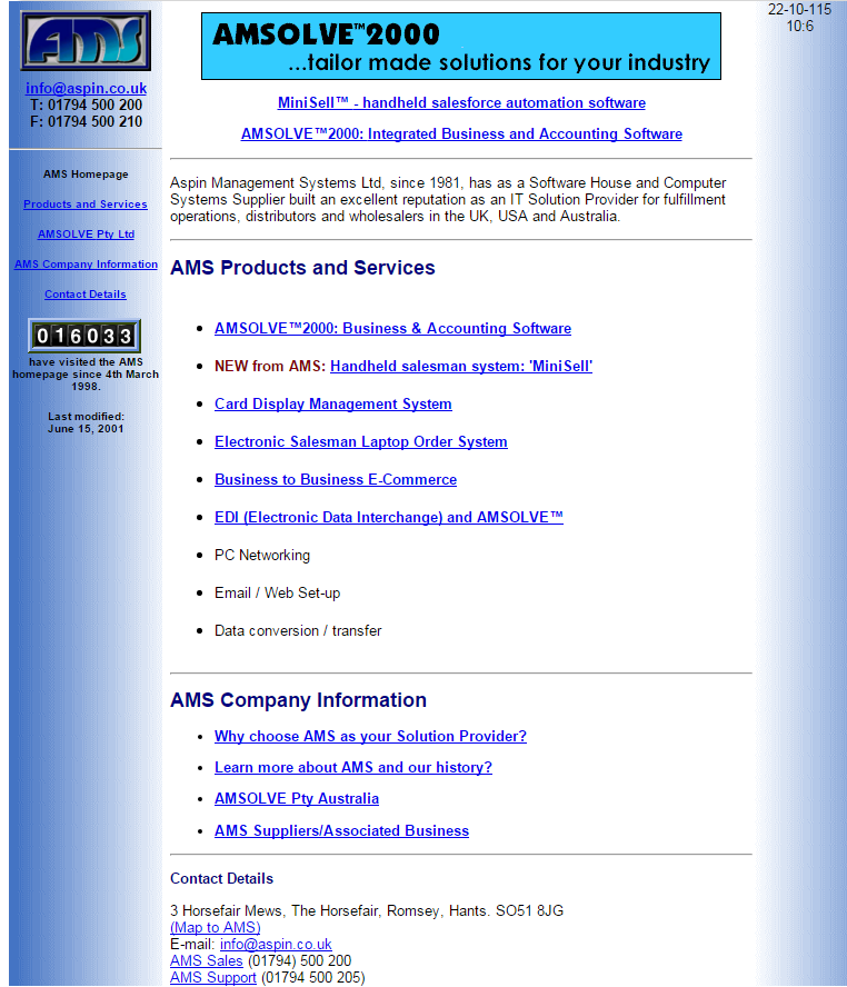 2000 Aspin homepage