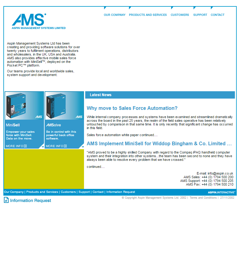2002 Aspin homepage