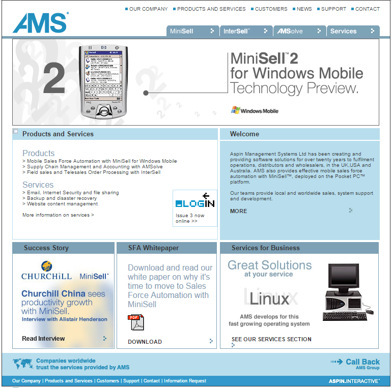 2004 Aspin homepage