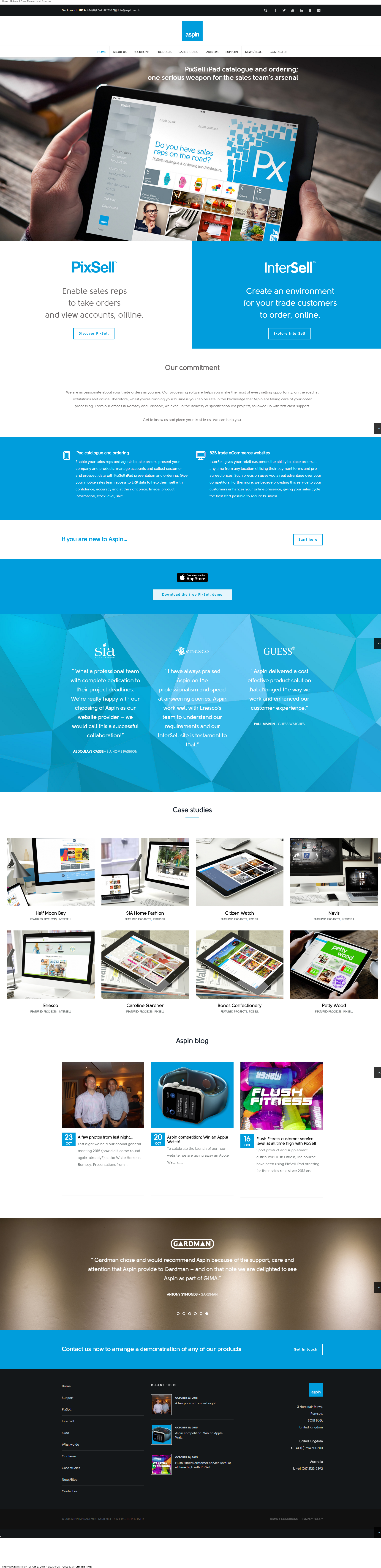 2015 Aspin homepage